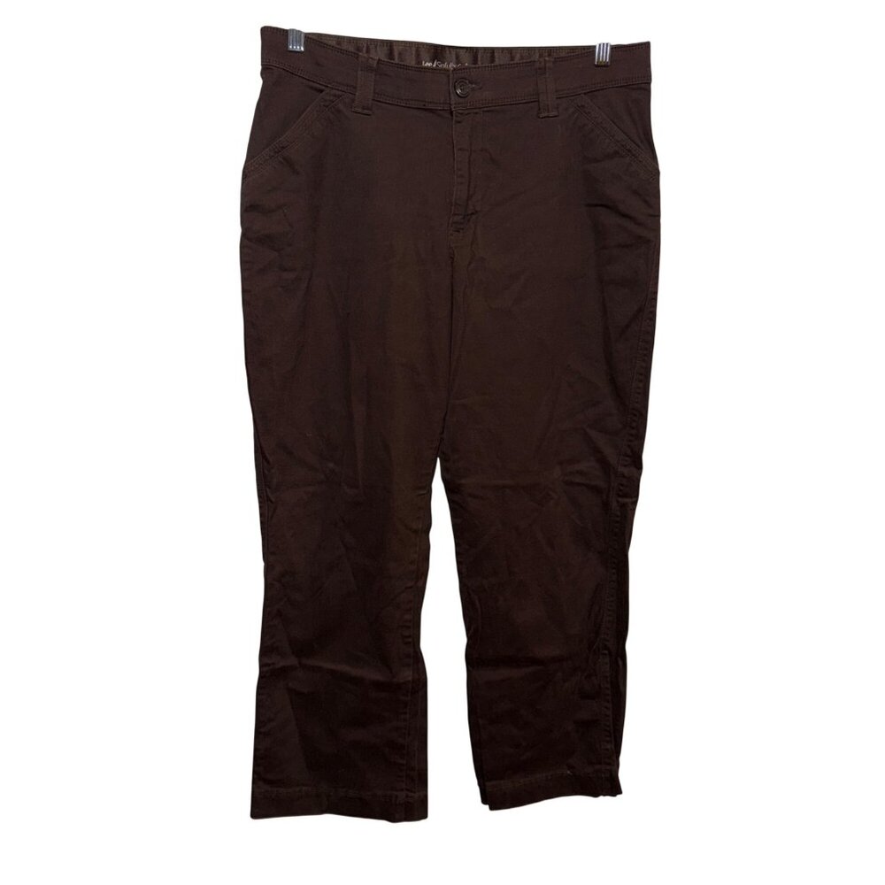 Lee Sinfully Soft Brown Petite Pants Womens Size 16